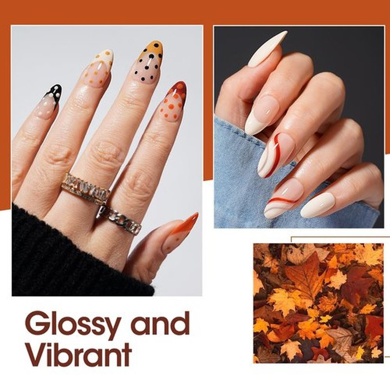 GELLEN Gel Nail Polish Set, 6 Colors Warm Brown Gel Polish Set Caramel Neutral Beige Glitter Brown Nail Gel Polish Pumpkin Soak Off UV Gel Nail Kit Manicure DIY Nail Art Gifts for Women