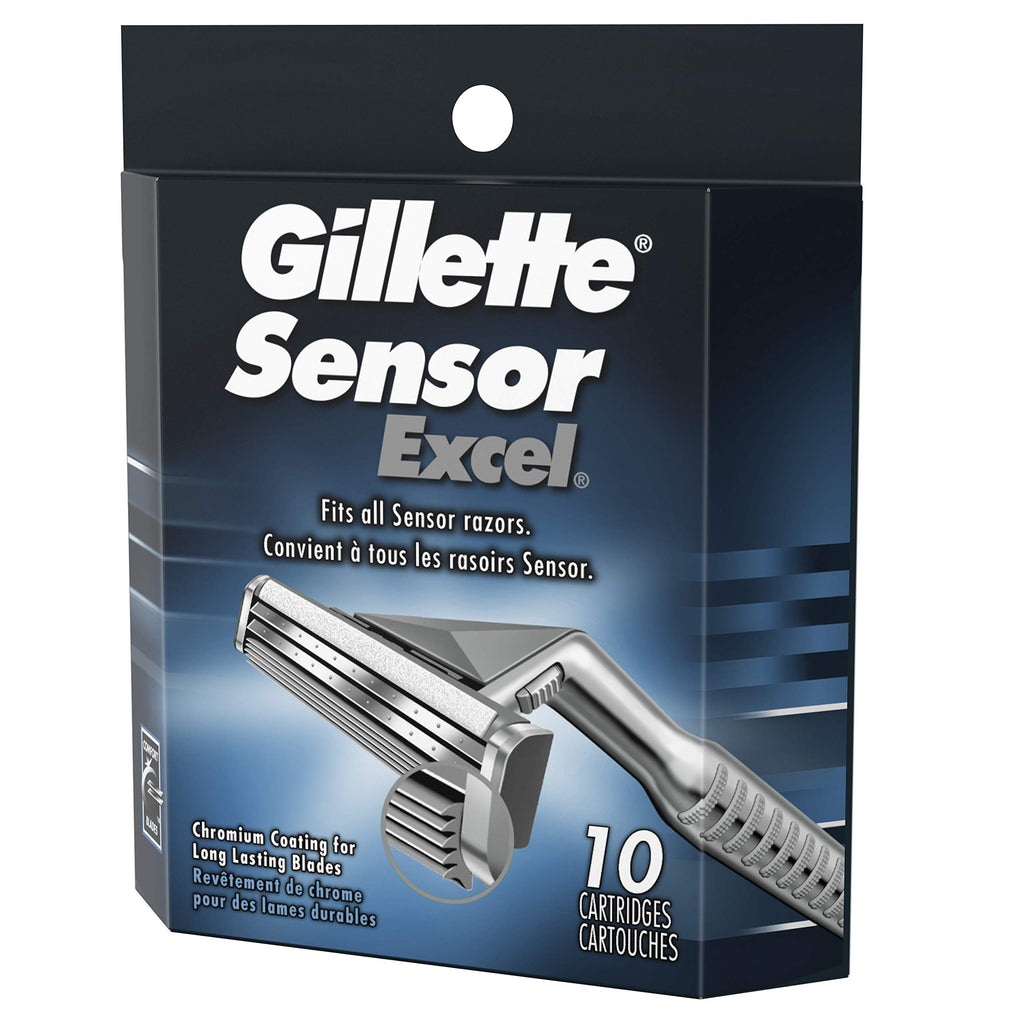Gillette Sensor Excel Men's Razor Blade Refills, 10 Count (Pack of 2)