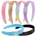 Tihebax 6Pcs Headbands for girls Women Glitter Rainbow Headband Women Girls Sparkly Headband Gold Pink Blue Purple Hairband for Girls Hair Accessories for Party Holiday Back to School