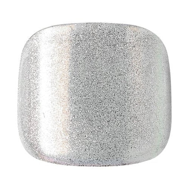 KISS Impress Premium No Glue Pedi Press-On Toenails, Sparkling White Silver, Silver Glitter, Squoval Shape, Includes 24 Nails, Prep Pad, 1 Manicure Stick, 1 Mini File