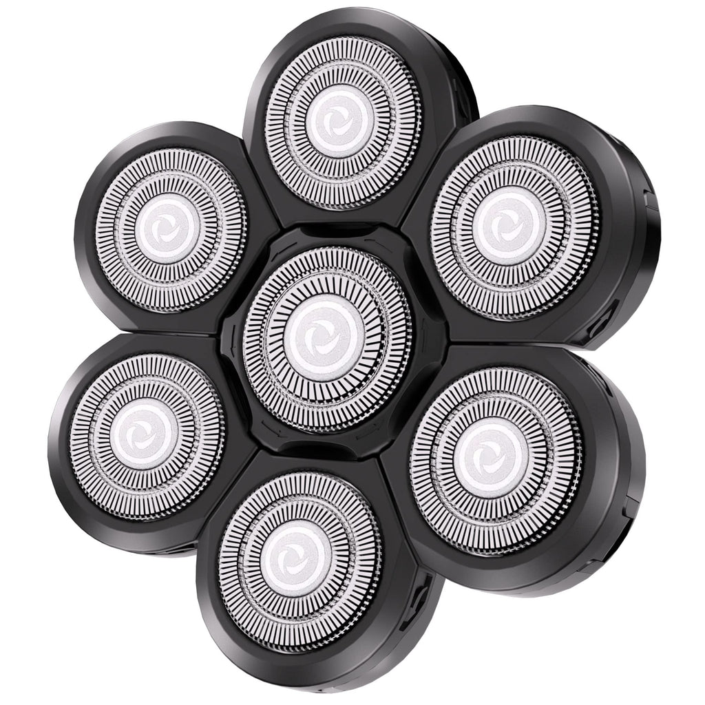 Universal Replacement Heads for Blade,Replacement Blades Compatible with Most Major Head Shaver Brands, Easy-to-Install Electric Razor Shaver Heads for Bald Men. (7 Black)