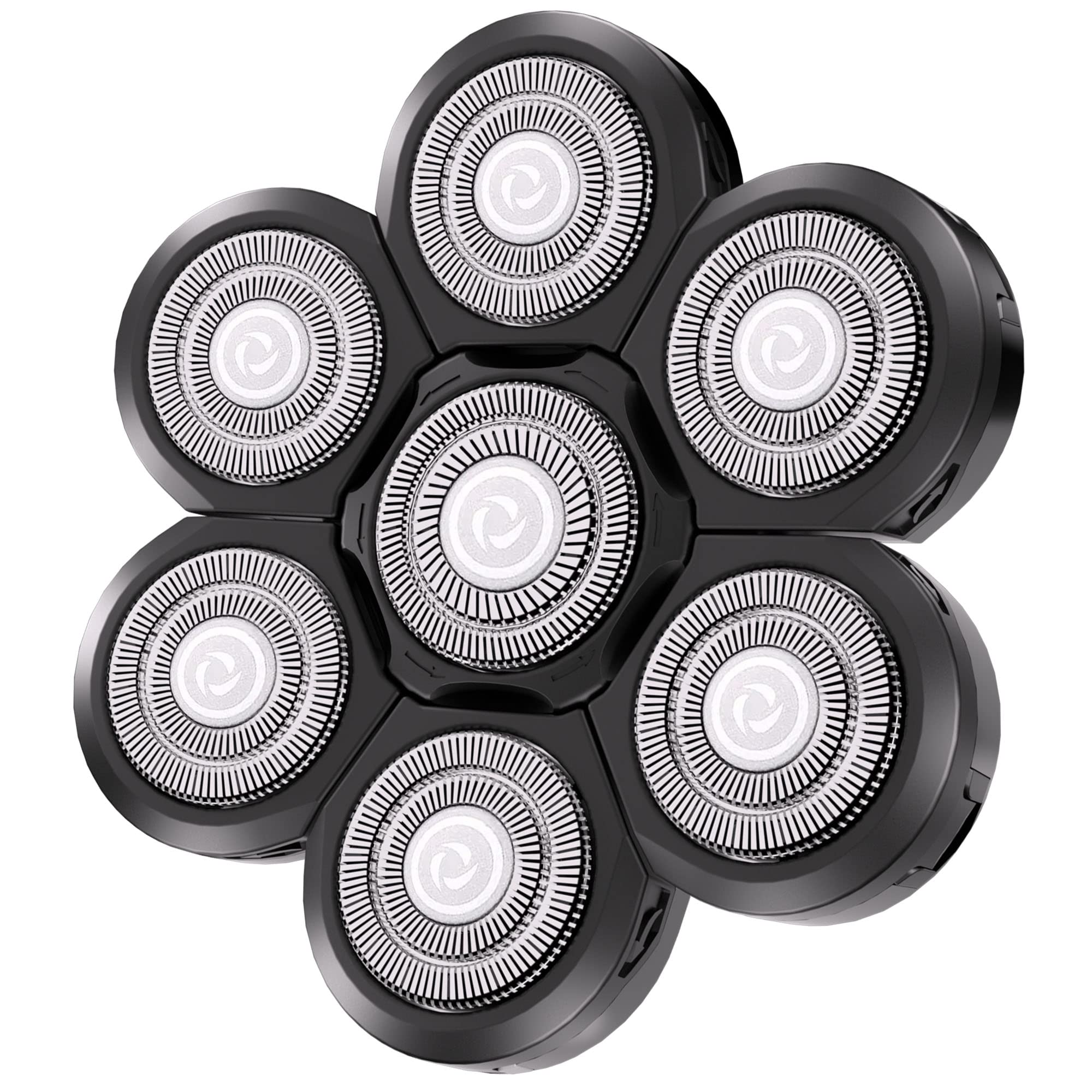 Universal Replacement Heads for Blade,Replacement Blades Compatible with Most Major Head Shaver Brands, Easy-to-Install Electric Razor Shaver Heads for Bald Men. (7 Black)