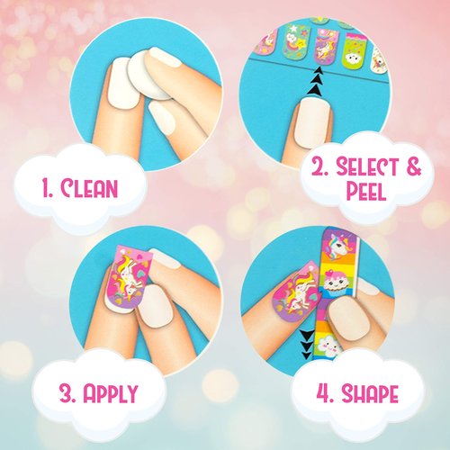 Hot Focus Unicorn Nail Kit – Kids Nail Polish Set for Girls Ages 5 6 7-12 with 77+ Pieces, Spa Kit, Nail Art Decoration Set, Glow-in-the-dark, Stickers, and Water-Based Polish - Girls' Nail Kit.