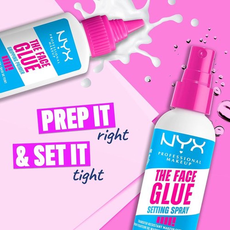 NYX Professional Makeup Face Glue Setting Spray - Transfer-Resistant & Waterproof, 24HR Hold