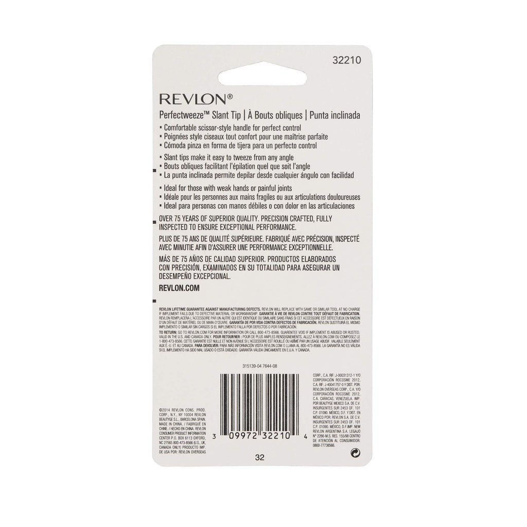Revlon PerfecTweeze Scissor Tweezers, Slanted Tip, For Eyebrow Shaping and Hair Removal, Ergonomic Handle Design, Stainless Steel, 1 Count