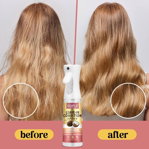 Leave In Conditioner & Heat Protectant Spray Smooth Flyaways Add Shine - 450 'F Heat Protectant Spray Frizz Control Thermal Pretection Enhancer Blow-Dry Support Thermal Styling Mist for All Hair Types