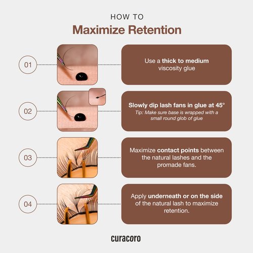 Curacoro Brown Fairy Volume Lash Extensions 3D, 0.07mm Thickness, C CC D Curl, 8-15mm Length Mixed Tray, Premium Brown Individual Eyelashes Tray, Professional Supplies Use