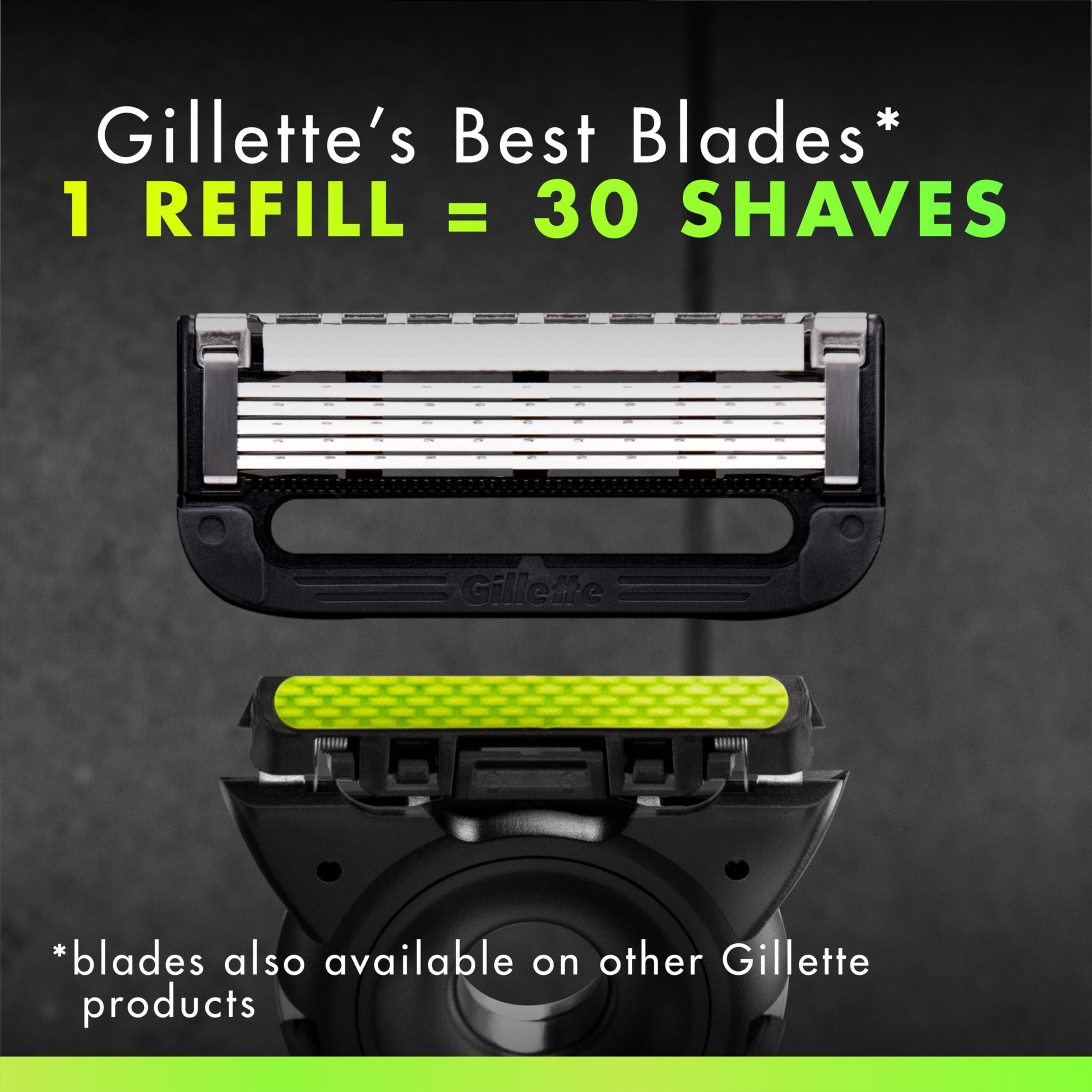 Gillette Labs Men's Razor Set, 1 Shower Hook, 1 Handle, 2 Blade Refills, Silver and Black