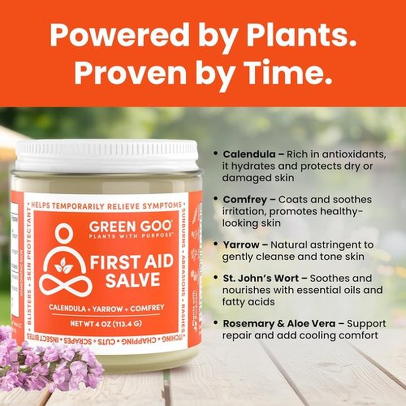 Green Goo First Aid Salve - All-Natural Healing Cream for Cuts & Sunburns | 4 Oz