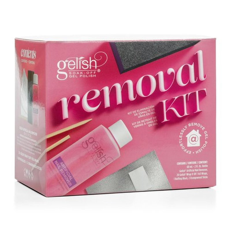 Gelish Removal Kit - Complete Gel Nail Polish Removal Set, Manicure Kit for Effortless Gel Polish Removal, Quick & Easy Nail Polish Removal, Healthy Nails, 15-Minute Soak Off Solution.