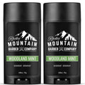 Rocky Mountain Barber Company Natural Deodorant for Men - Aluminum-Free, Plant-Based with Peppermint - Woodland Mint Scent, 2.65 oz Each
