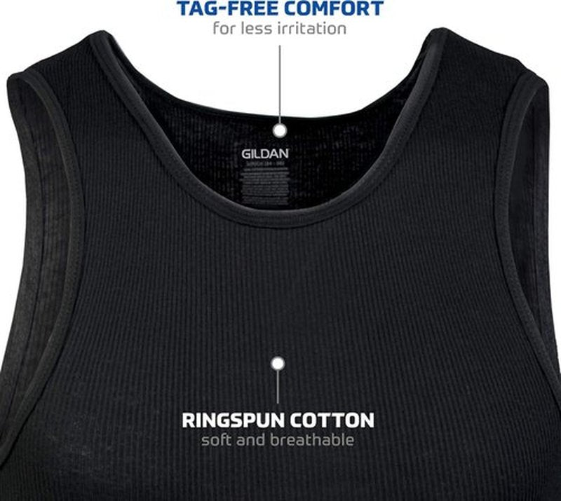 Gildan Men's A-Shirts | Comfortable Multipack Tank Tops for Everyday Wear