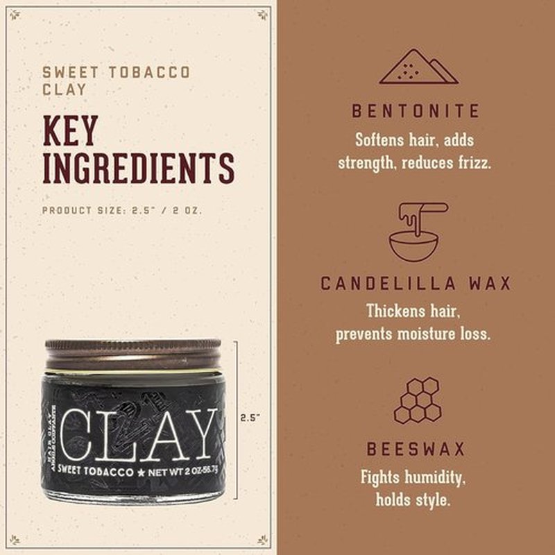 18.21 Man Made Hair Styling Clay - Original Sweet Tobacco Scent | 2oz Matte Finish