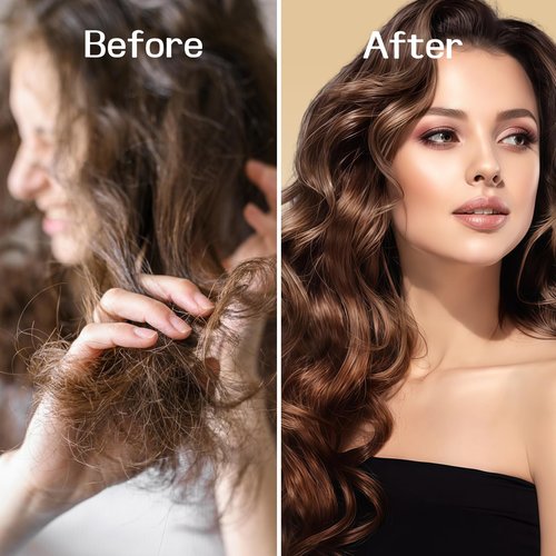 Luxfume Moisturizing Detangler Spray for Women, Curly Hair Detangler Spray with Rice Water, Keratin & Castor Oil - Curl Care Formula for Anti-Breakage, Repairs & Smooths, 6.08 oz
