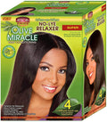 African Pride Olive Miracle Deep Conditioning No-Lye Relaxer - Super Kit 4-Count