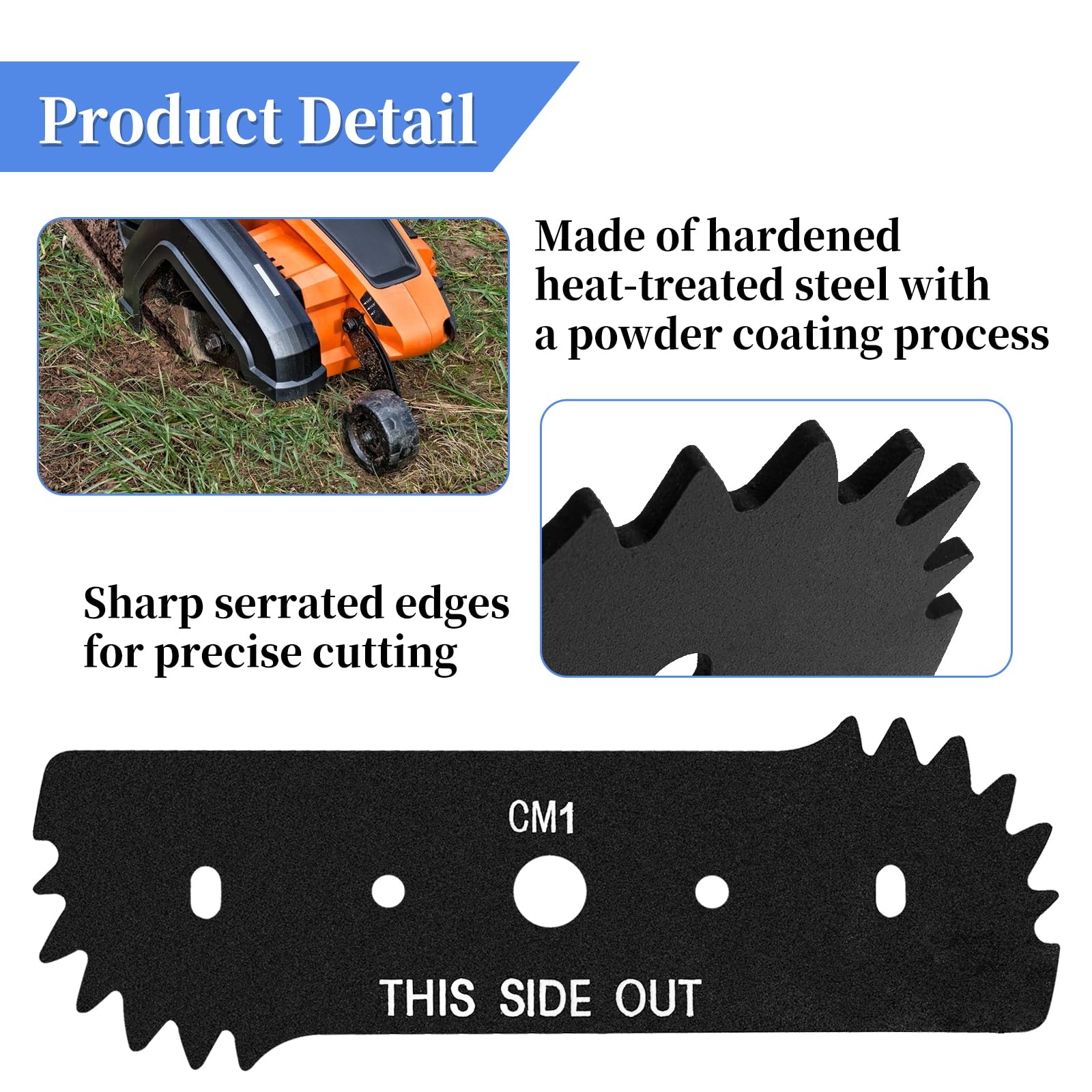 Bularie 7-1/2" Electric Edger Blades 50018386 Compatible with Worx WG896 WG895 Lawn Edger Blades - Replacement 7.5" Lawn Edger Steel Blade for Craftsman Edger Blade, Replace WA0034, 71-86880, 3 Pack