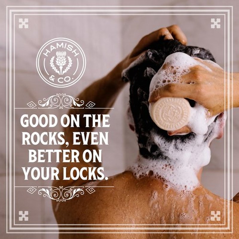 Hamish & Co. Conditioner Bar - Aged Sandalwood - Conditioner for Men - Handcrafted with Scottish Islay and Whiskey Infused - Made from Natural Ingredients - Sulfate, Paraben, Cruelty, and Plastic-Free