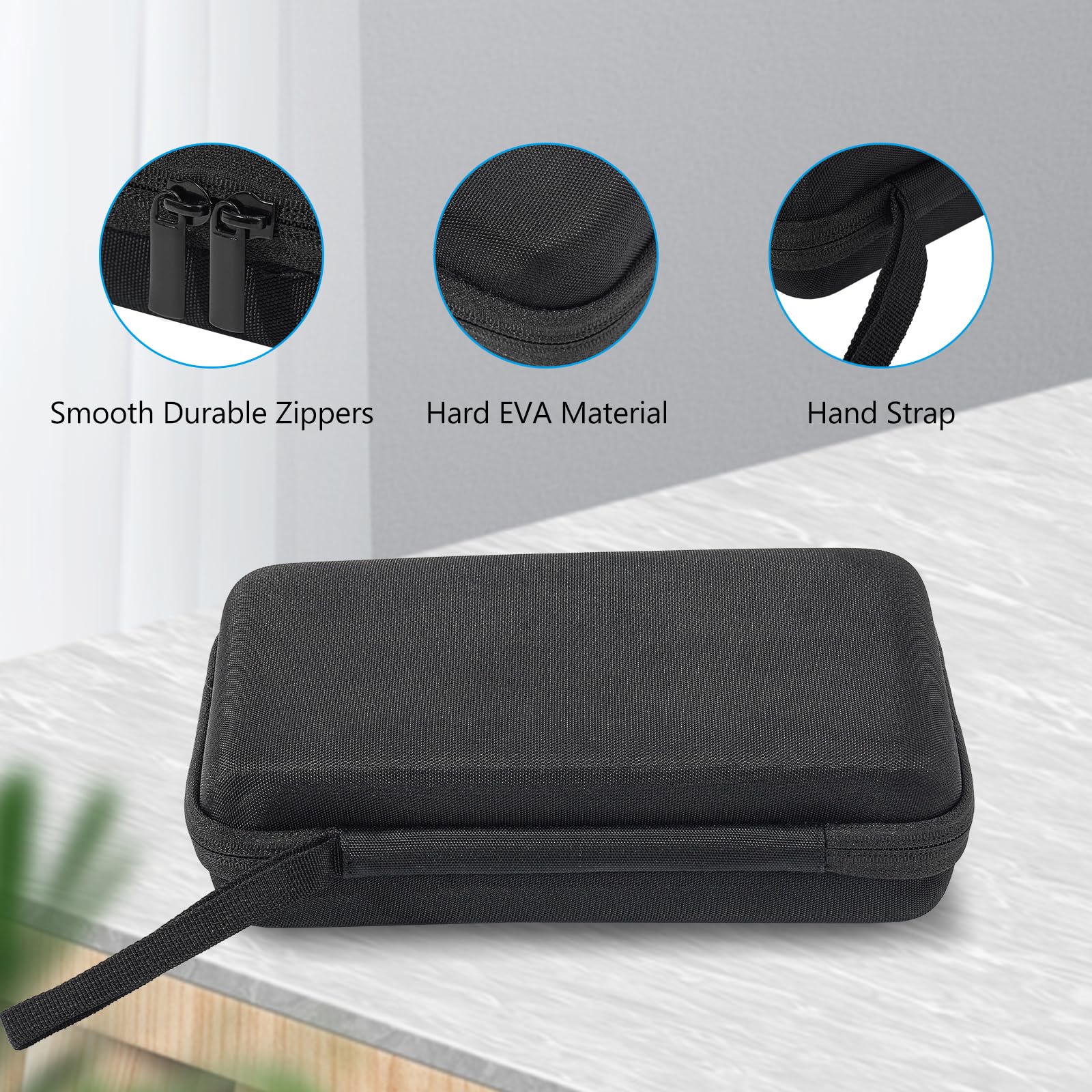ProCase Large Hard Travel Electronic Organizer Case for MacBook Power Adapter Chargers Cables Tech Organizer Hard Drive USB Flash Disk SD Card Portable Electronics Accessories Bag -Black