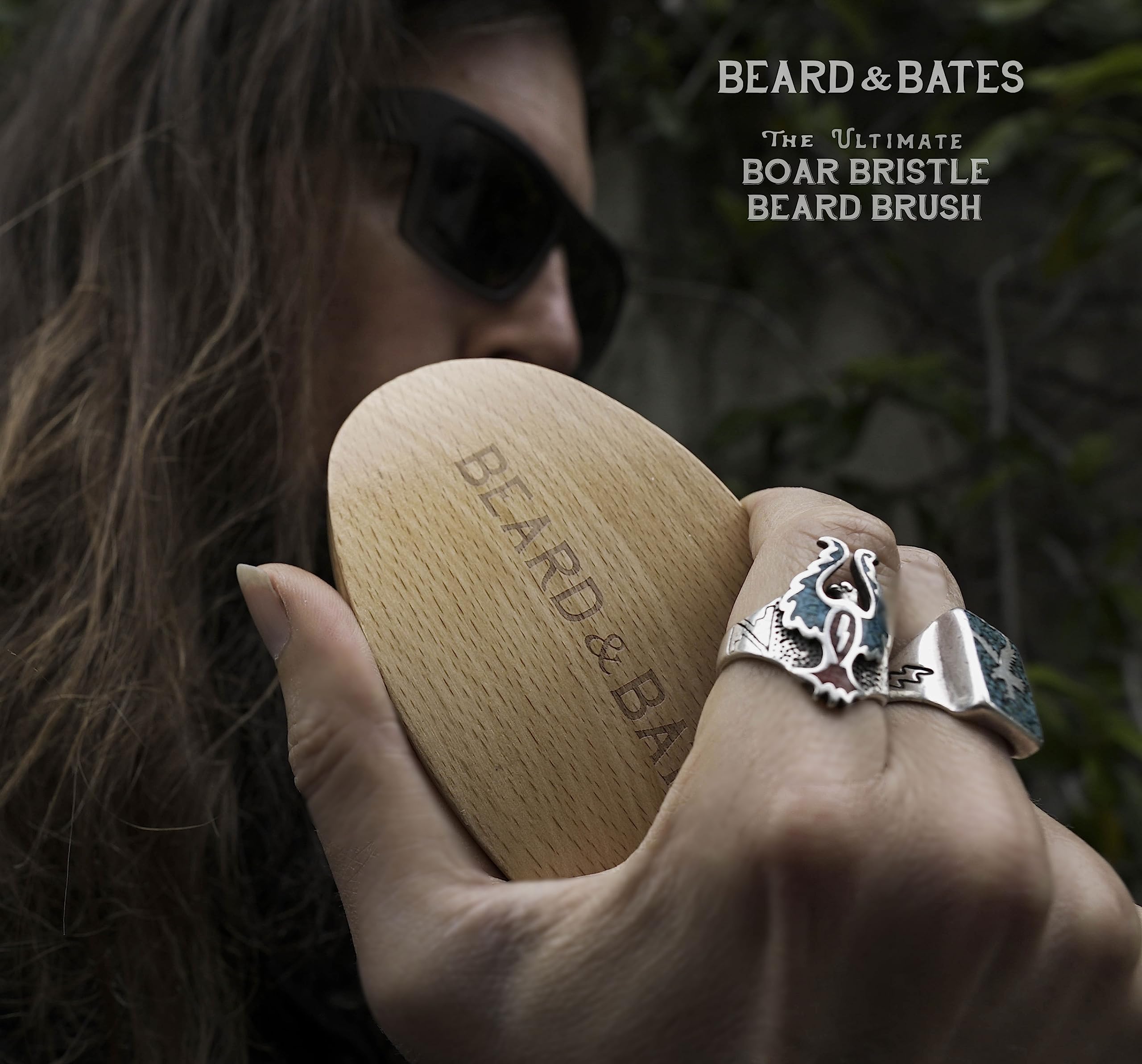 The Ultimate Boar Bristle Beard Brush | Handcrafted, Barber Grade, X-Large Full Size, Firm Bristles, Contoured Beech Wood Handle, Curved Wave Brush