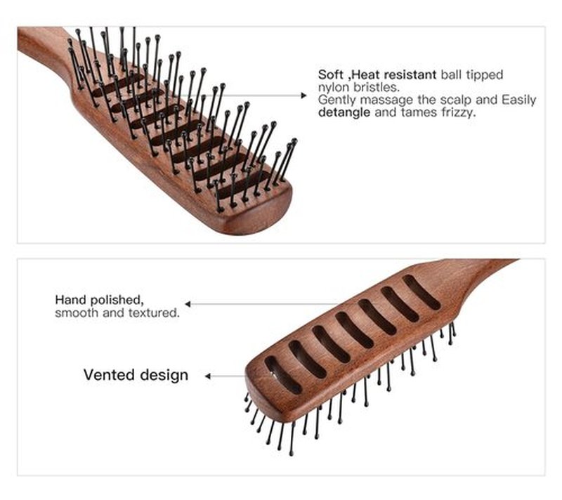 PERFEHAIR Vented Hair Brush - Men's Volumizing Styling Tool for Dry & Wet Hair, Curly or Straight