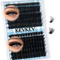 Lash Clusters 100D+200D 3D Volume Eyelash Clusters 10-18mm Thick Individual Lashes 231pcs D Curly Cluster Eyelash Extensions Soft DIY Lash Extension At Home(0.05D,100D+200D)
