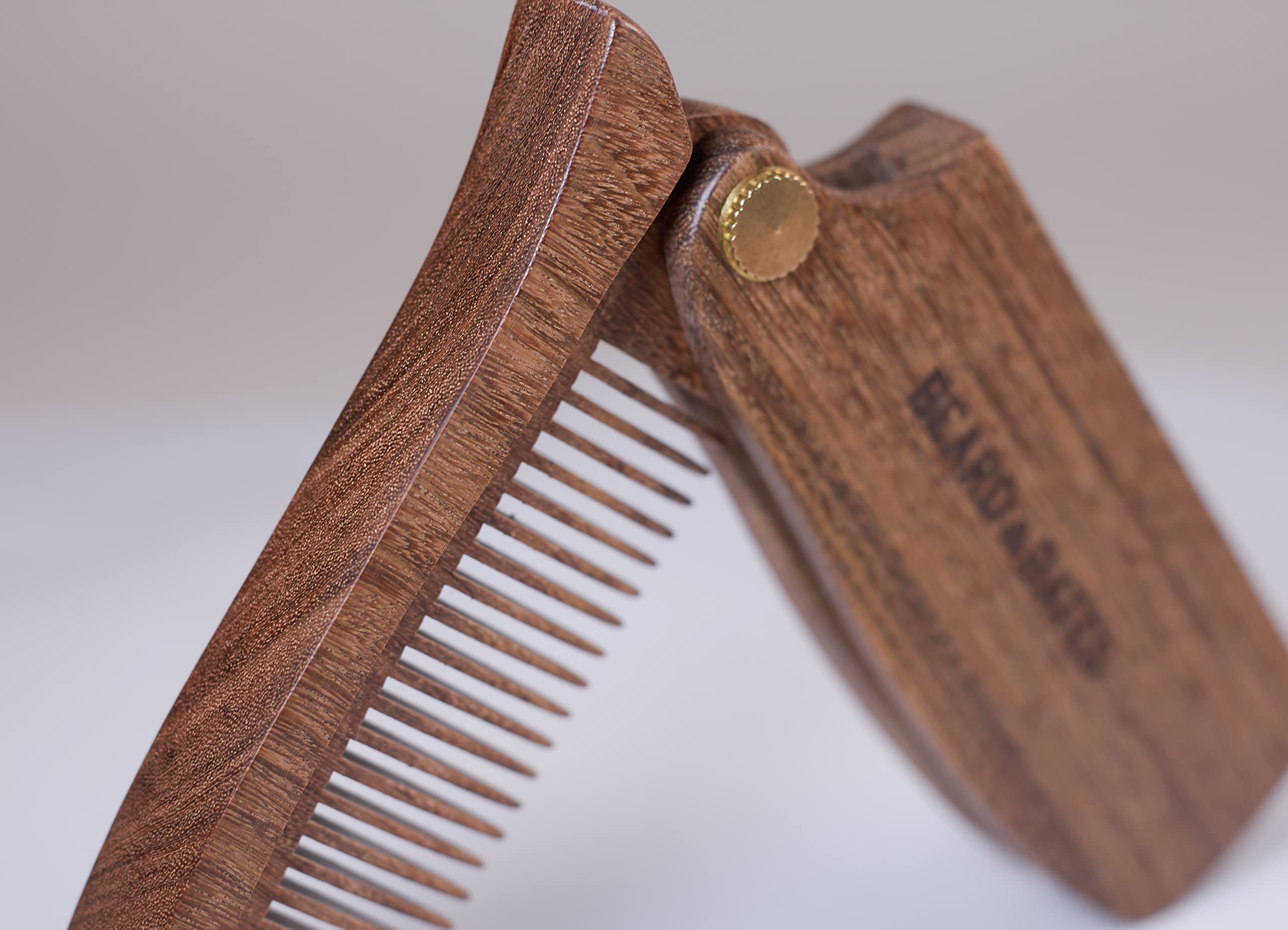 BEARD & BATES The Sandalwood Switchblade - Folding Solid Wood Beard Hair Comb | FACTORY SECONDS CLOSEOUT