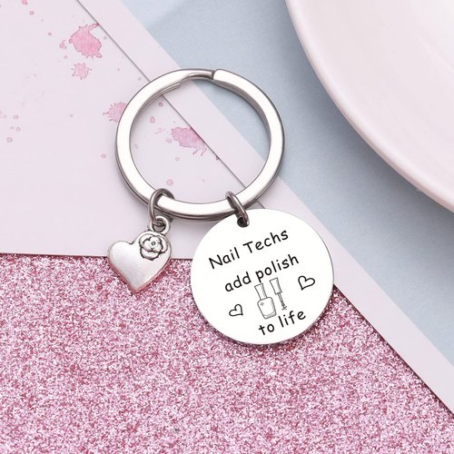 RSZOTW Nail Technician Jewelry Cosmetology Jewelry Manicurist Artist Gift Nail Stylist Gift Nail Tech Keychain
