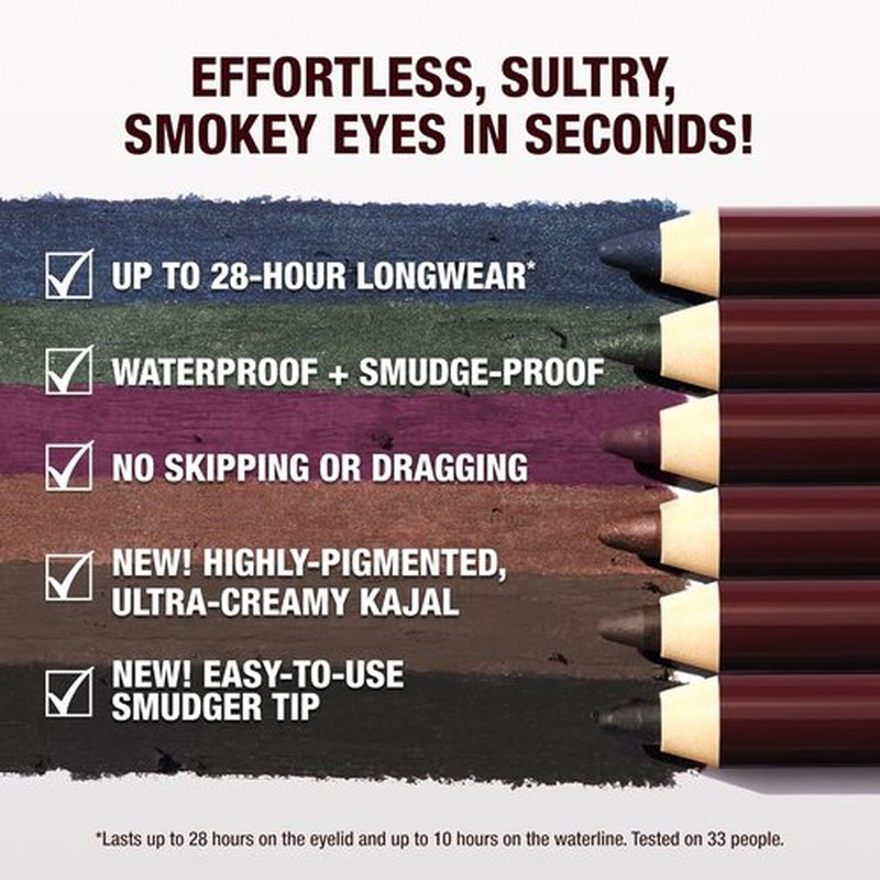 Charlotte Tilbury Rock 'N' Kohl Eyeliner Pencil - Waterproof Formula with Precision Smudger Tip | Sultry Smokey Eyes
