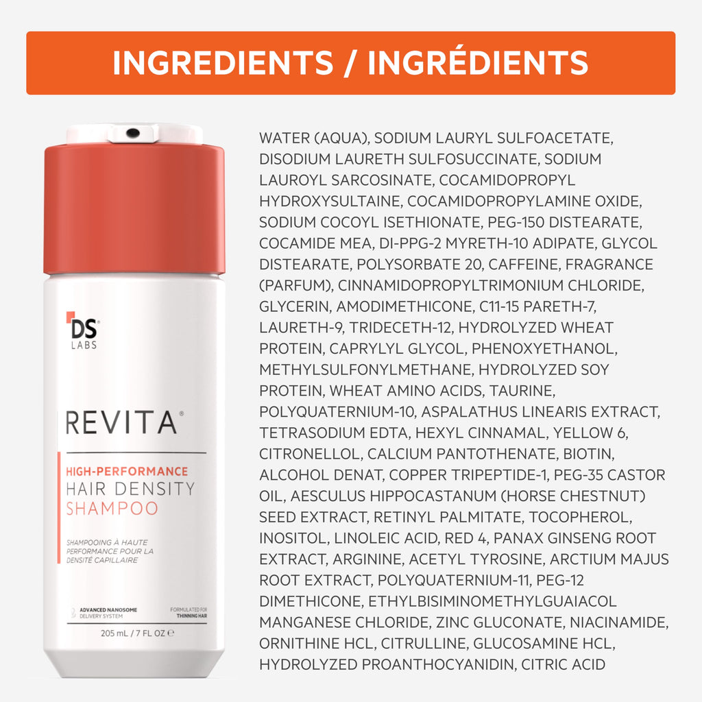 DS Labs Revita Shampoo & Dandrene Anti-Dandruff Shampoo Bundle - Supports Hair Density & Scalp Health, Strengthening, Thickening, Flake Control, For Men & Women