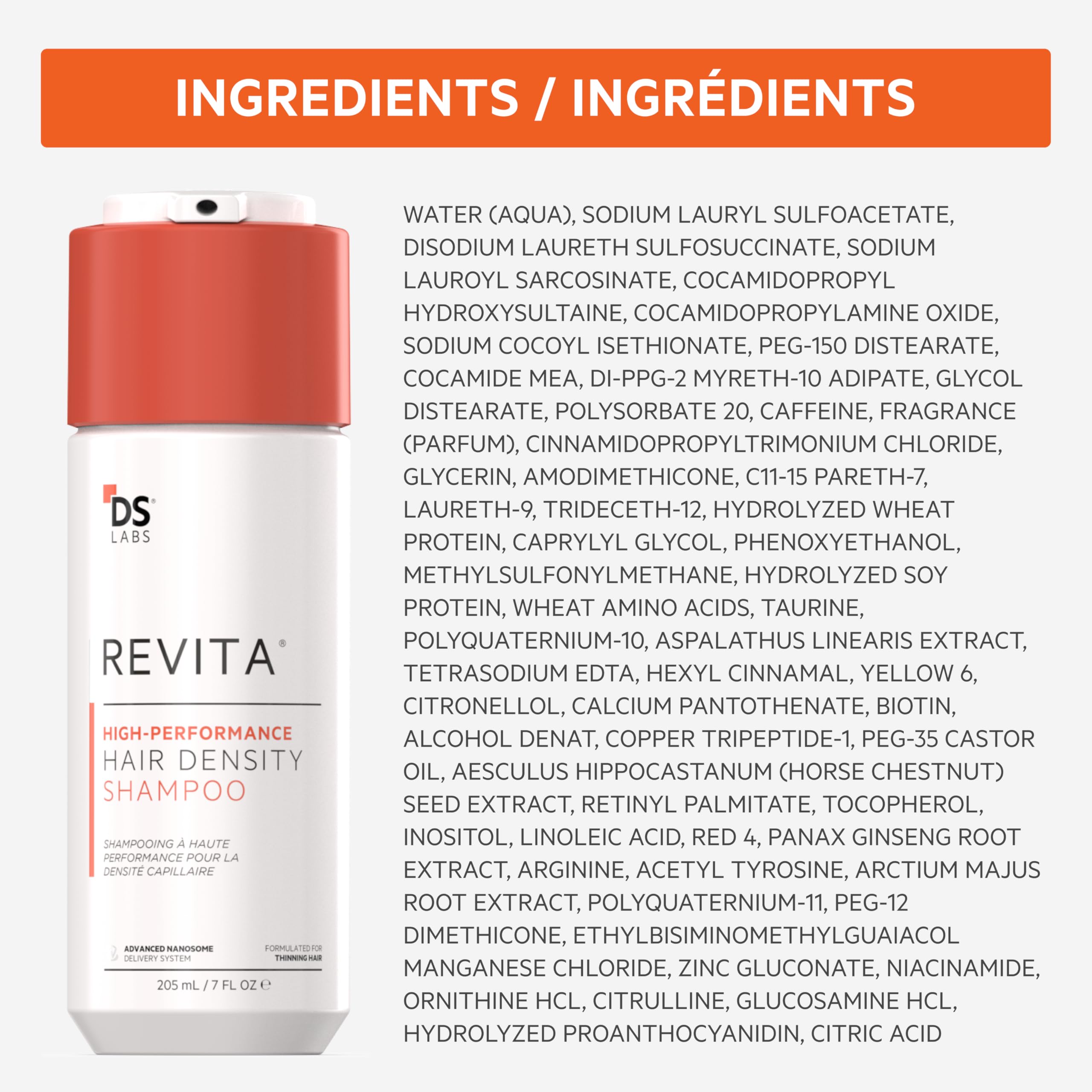 DS Labs Revita Shampoo & Dandrene Anti-Dandruff Shampoo Bundle - Supports Hair Density & Scalp Health, Strengthening, Thickening, Flake Control, For Men & Women