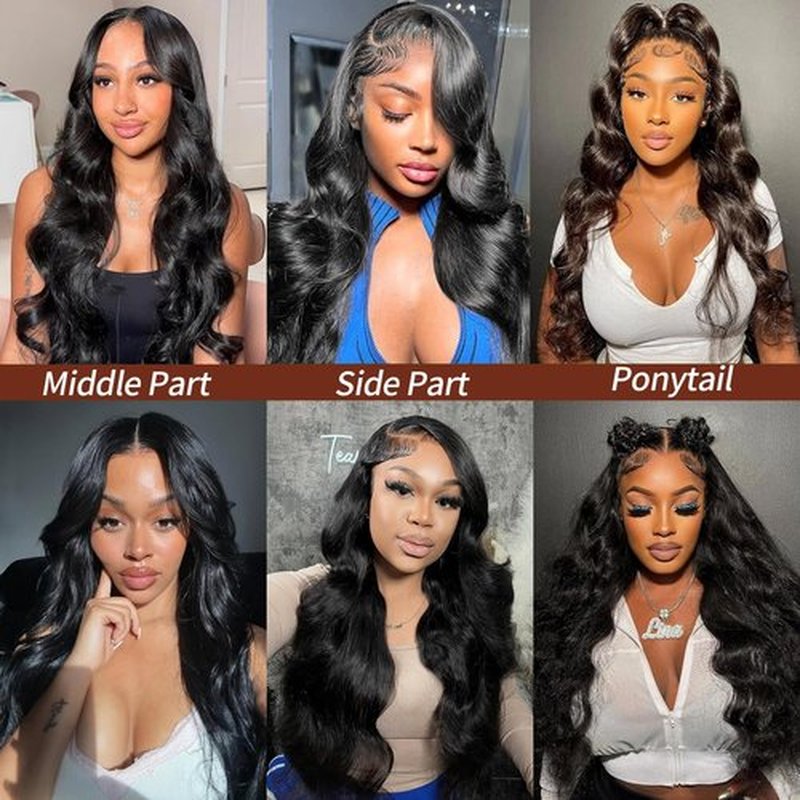 BOUTAB 14 Inch Body Wave Lace Front Wigs Human Hair 13x6 Lace Front Wigs Human Hair 200% Density Glueless Wig for Women