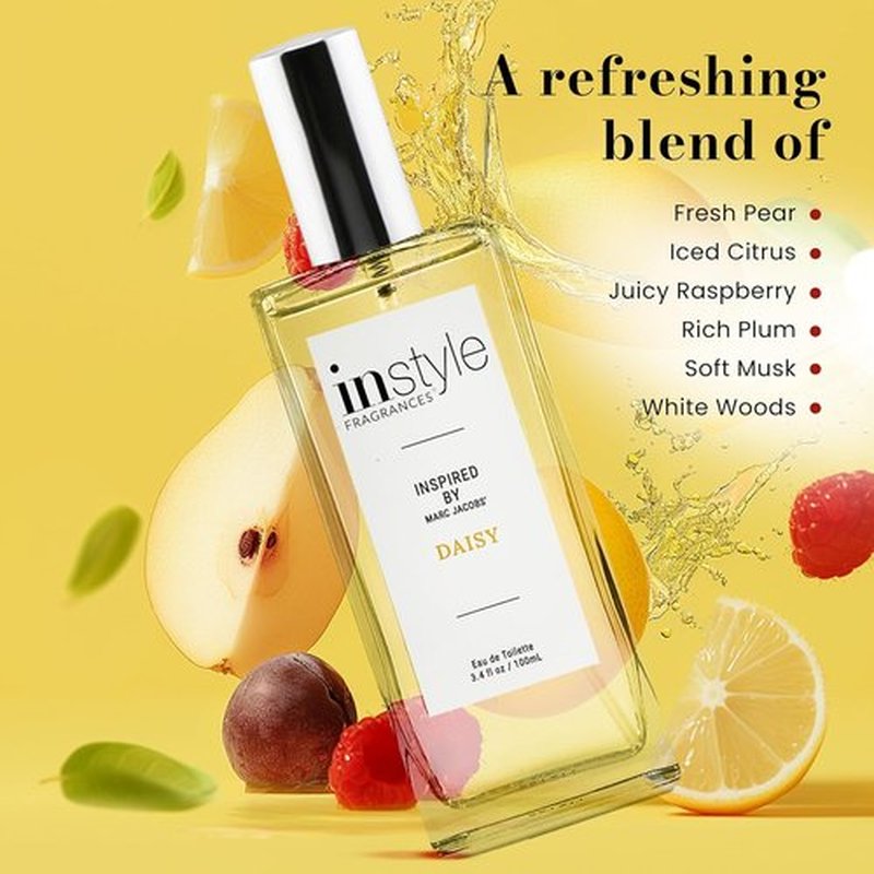 Instyle Fragrances Daisy Inspired Women's Eau de Toilette - Clean, Vegan, Paraben-Free | 3.4 Fl Oz