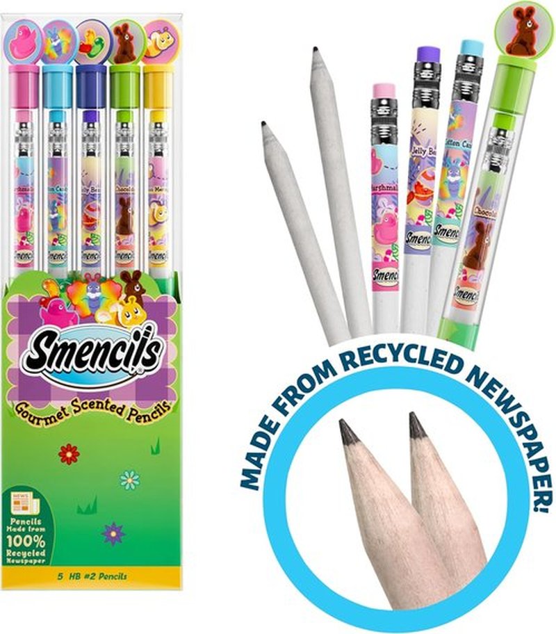 Spring Smencils - Scented HB #2 Pencils, 5 Count | Perfect Gifts for Kids & Classroom Rewards