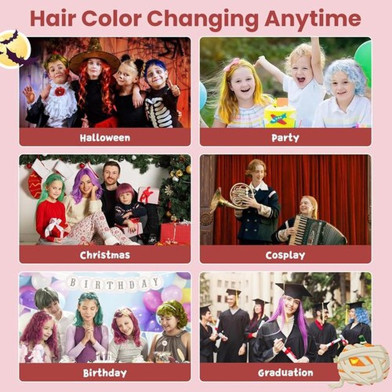 Hansuby Temporary Black Hair Color Wax - Washable Styling Mud for Kids & Teens | Perfect for DIY Cosplay & Halloween