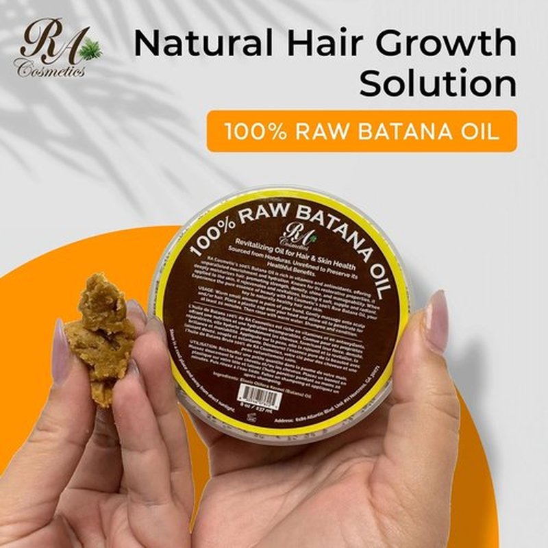 RA Cosmetics 100% Natural Unrefined Batana Hair Oil - Nourishing Moisturizer for Healthy Hair, 16 oz | Repair Damaged Hair