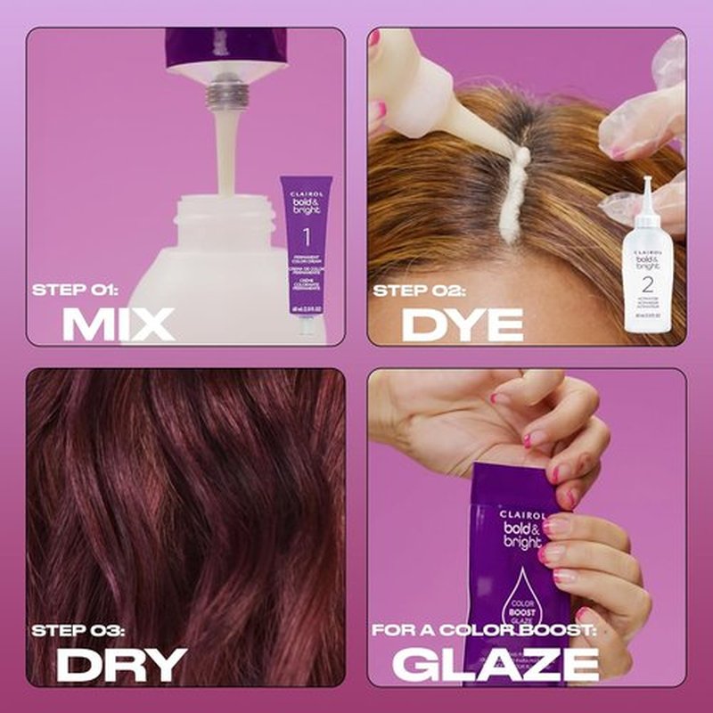 Clairol Bold & Bright Hair Dye - Wild Blackberry Permanent Color, Single Pack (28)