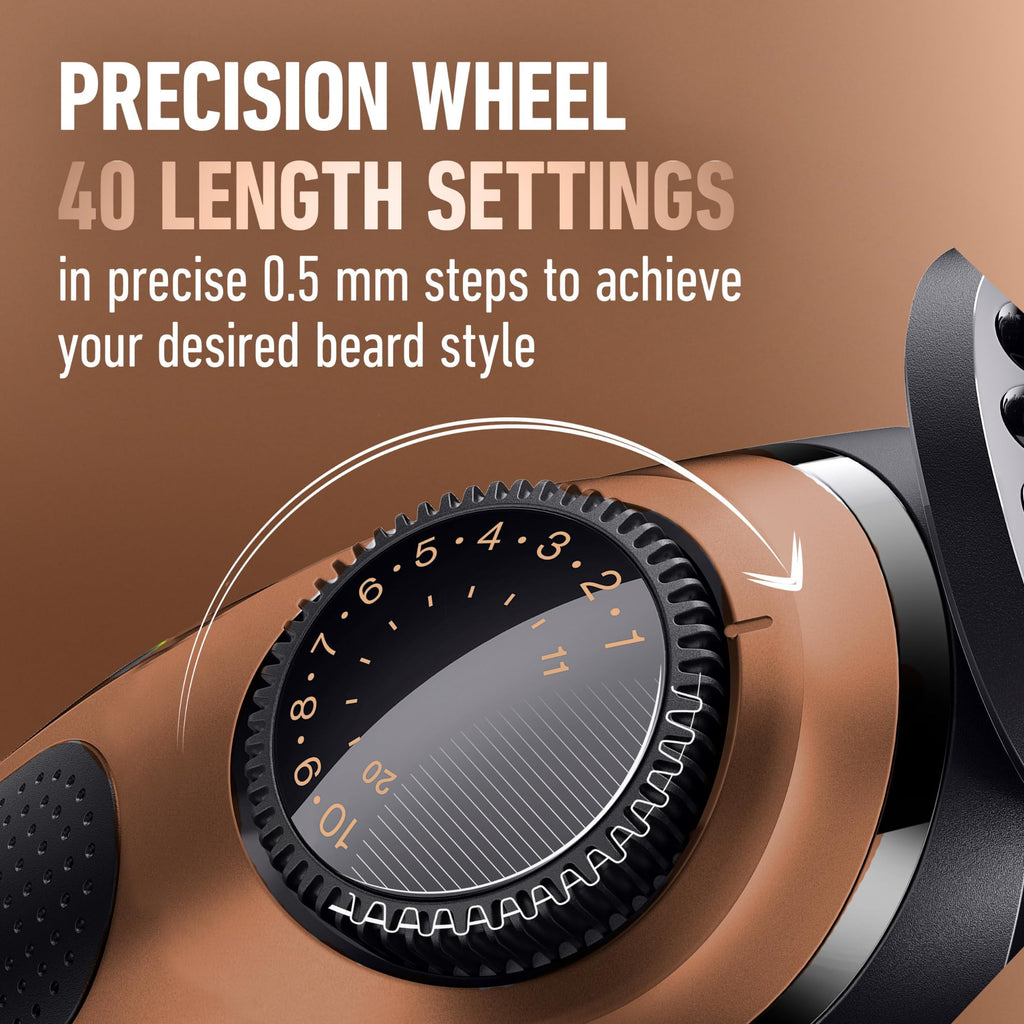 Gillette King C Beard Trimmer PRO with 40 Beard Length Settings in Precise 0.5mm Steps, Cordless Design & 1 Trimmer, 1 Brush, 2 Combs, 1 Charger and 1 T-Blade (Pack of 3)