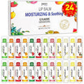 DMSKY Lip Balm Bulk - Moisturizing Coconut Oil & Vitamin E for Dry Lips | 24 Pack with 12 Flavors