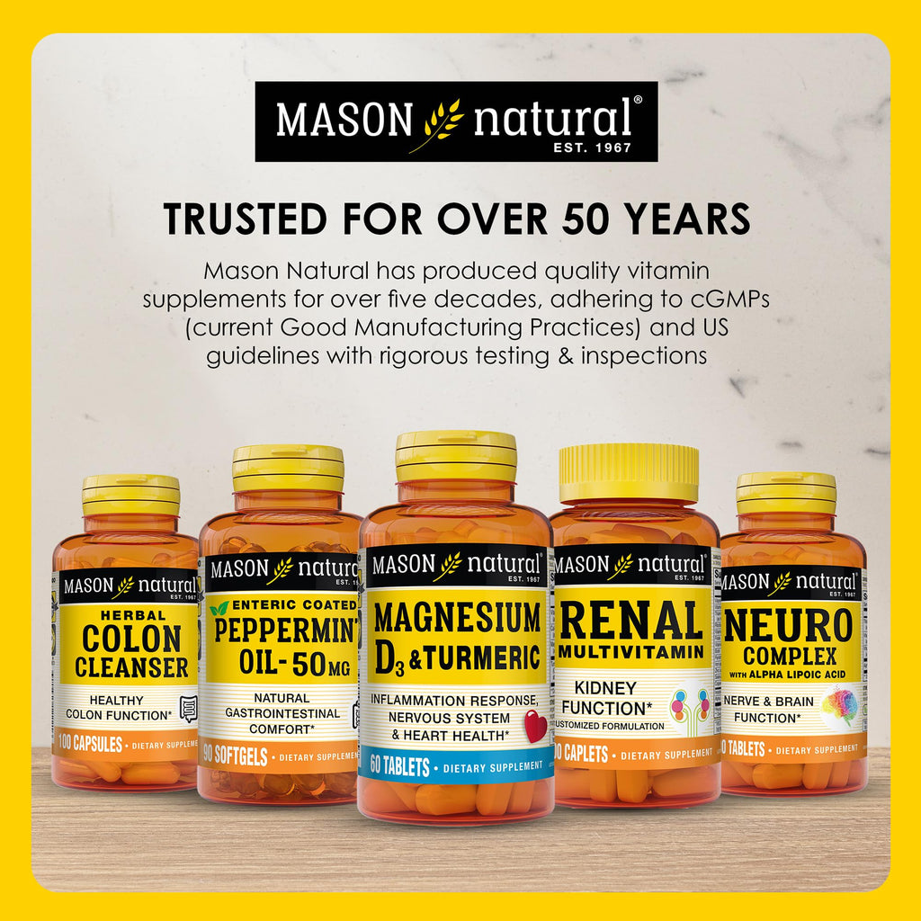 MASON NATURAL Vitamin K2 + D3, 100,Day Supply, with Calcium for Normal Bone and Muscle Support, Tablets