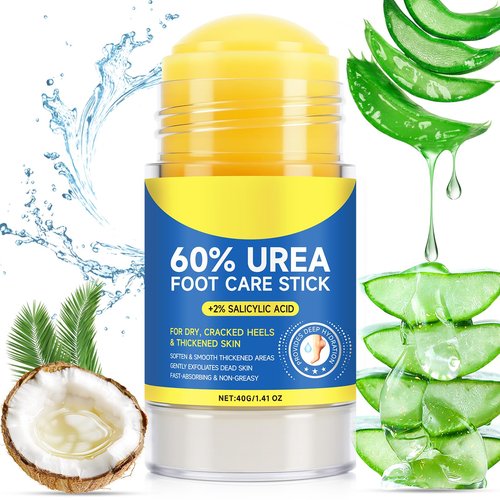 Alstaky 60% Urea Foot Care Stick plus 2% Salicylic Acid, Foot Lotion Hydrates & Nourish, Provides Deep Hydration, Soften & Smooth Thickened Areas, Fast-Absorbing, for Women and Men