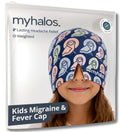 MyHalos® Children's Migraine Relief Cap - Kids Headache Relief for Fever, Bumps & Bruises - Cooling Gel Headache Ice Pack - Ice Pack Hat for Boo Boos - Cold Head Wrap (Multicolor)