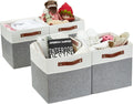 DECOMOMO Fabric Cube Storage Bins - Stylish Organizer Baskets for Kallax & Cubbies | Grey & White, 11-Inch Cube - 4 Pack