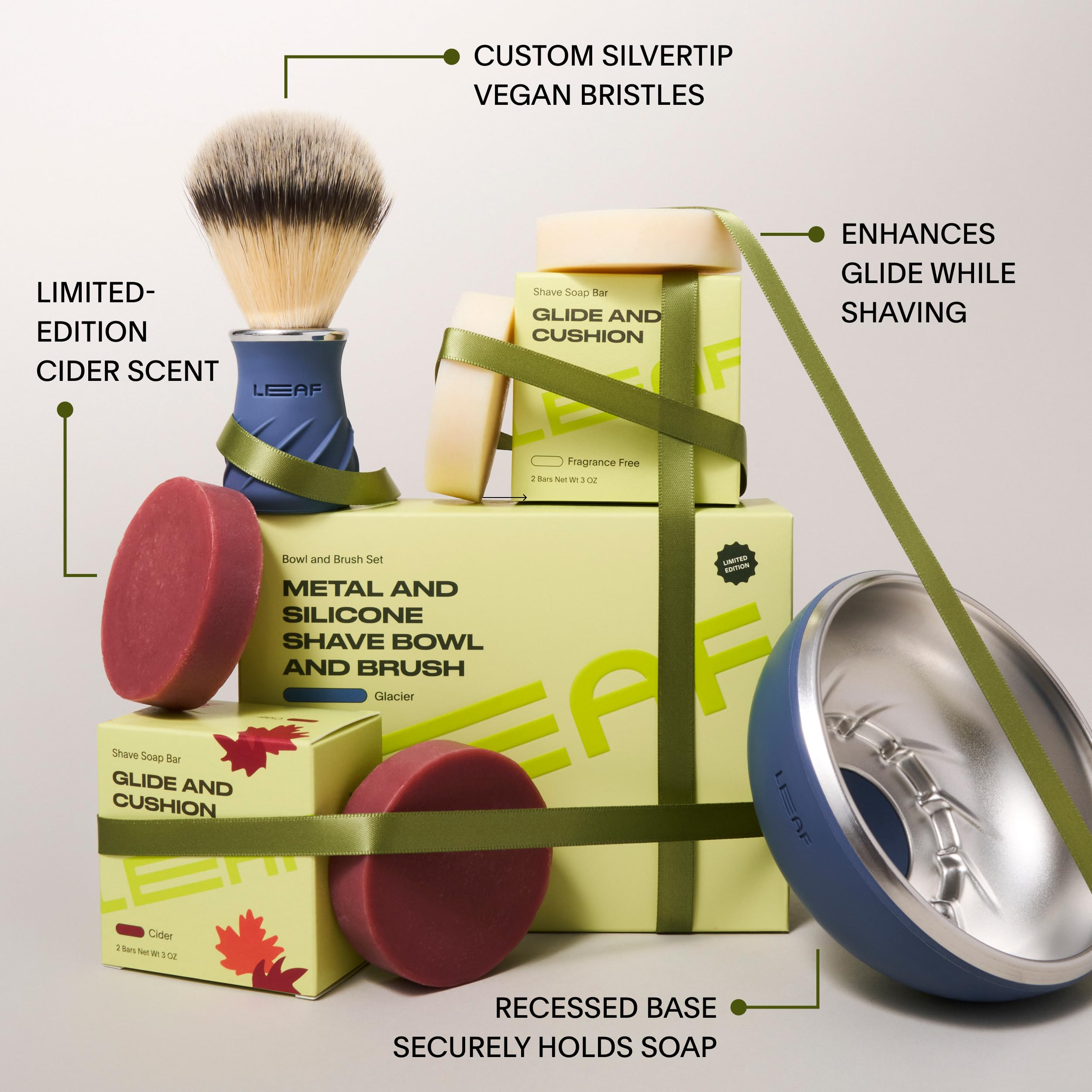 The Ultimate Lather Box - Includes Limited-Edition Glacier Bowl & Brush Set, Limited-Edition Cider Shave Soap, Fragrance-Free Shave Soap