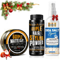 Matte Clay Firm Hold Hair Clay for Men Water Based & Hair Styling Powder for Natural Finish Volumizing & Texturizing Hair Powder & Sea Salt Spray for All Hair Adds Instant Thickness Light Hold (3PCS)