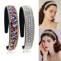SHEHARUHI 2 Pieces Gorgeous Rhinestone Headbands Fashion Hair Accessories Glitter Sparkly Crystal Diamond Headbands for Girls Women(Silver, Rainbow)