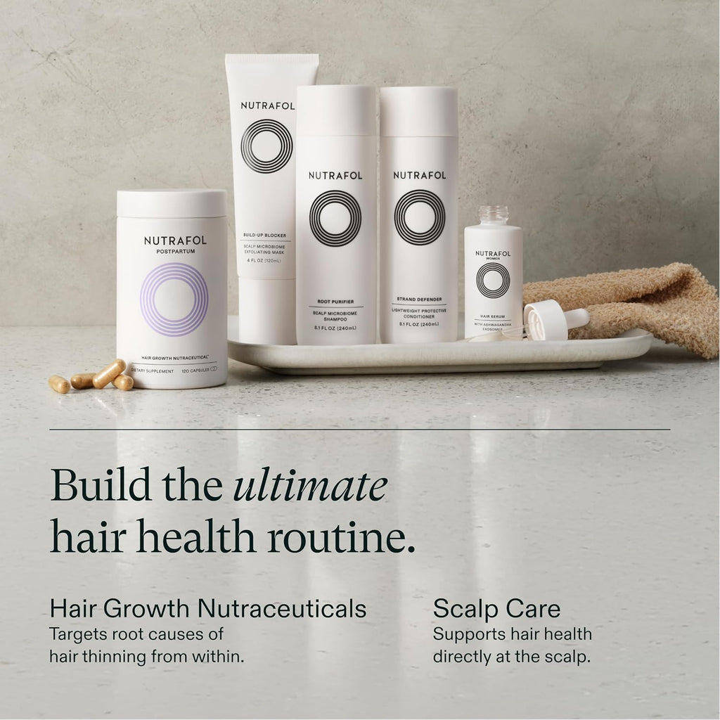 Nutrafol Postpartum Hair Growth Supplements - Clinically Tested for Thicker Hair | 2-Month Supply (Pack of 2)