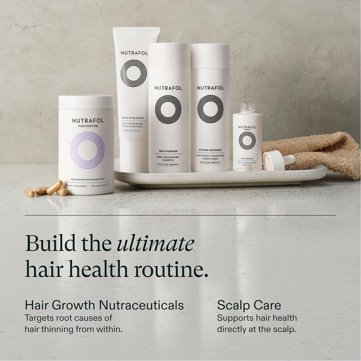 Nutrafol Postpartum Hair Growth Supplements - Clinically Tested for Thicker Hair | 2-Month Supply (Pack of 2)