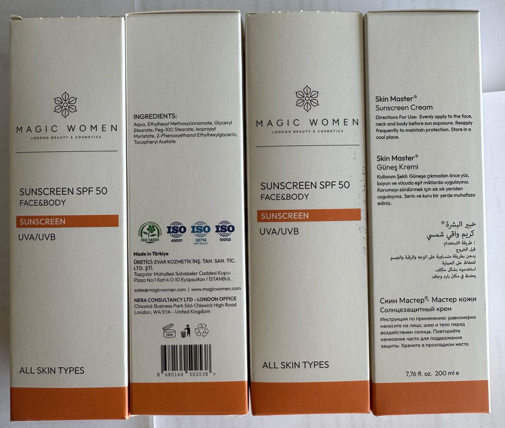 Magic Women Face Sunscreen SPF 50 – Daily Lightweight Sun Cream for Healthy-Looking Skin – 200ml