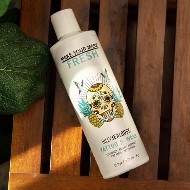 Billy Jealousy Make Your Mark Tattoo Wash - Hydrating Cleansing Aftercare with Cucumber & Rosemary