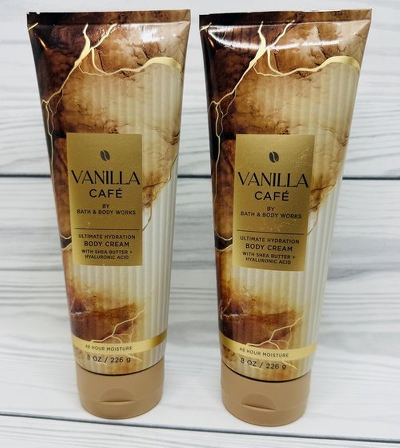 Bath & Body Works Vanilla Café Ultimate Hydration Body Cream 8 Ounces Pack of 2
